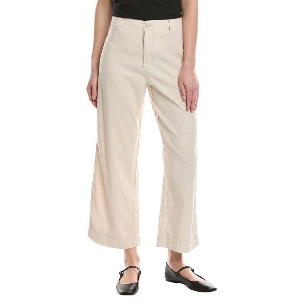 Michael Stars Cream Straight-Leg Wide Crop Pants